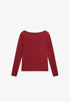 Massimo Dutti, STRIPED WOOL-BLEND KNIT SWEATER - Striktrøje - red