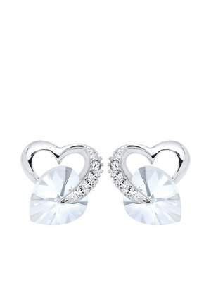 SPARKLING BASIC HEART - MIT KRISTALLEN VON SWAROVSKI® - Øreringe - weiß