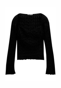 TEXTURED CORSETRY-INSPIRED - T-shirt à manches longues - black
