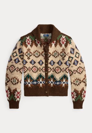 Polo Ralph Lauren, GEO-PATTERN WOOL-CASHMERE CARDIGAN - Жилетка - oatmeal/brown multi