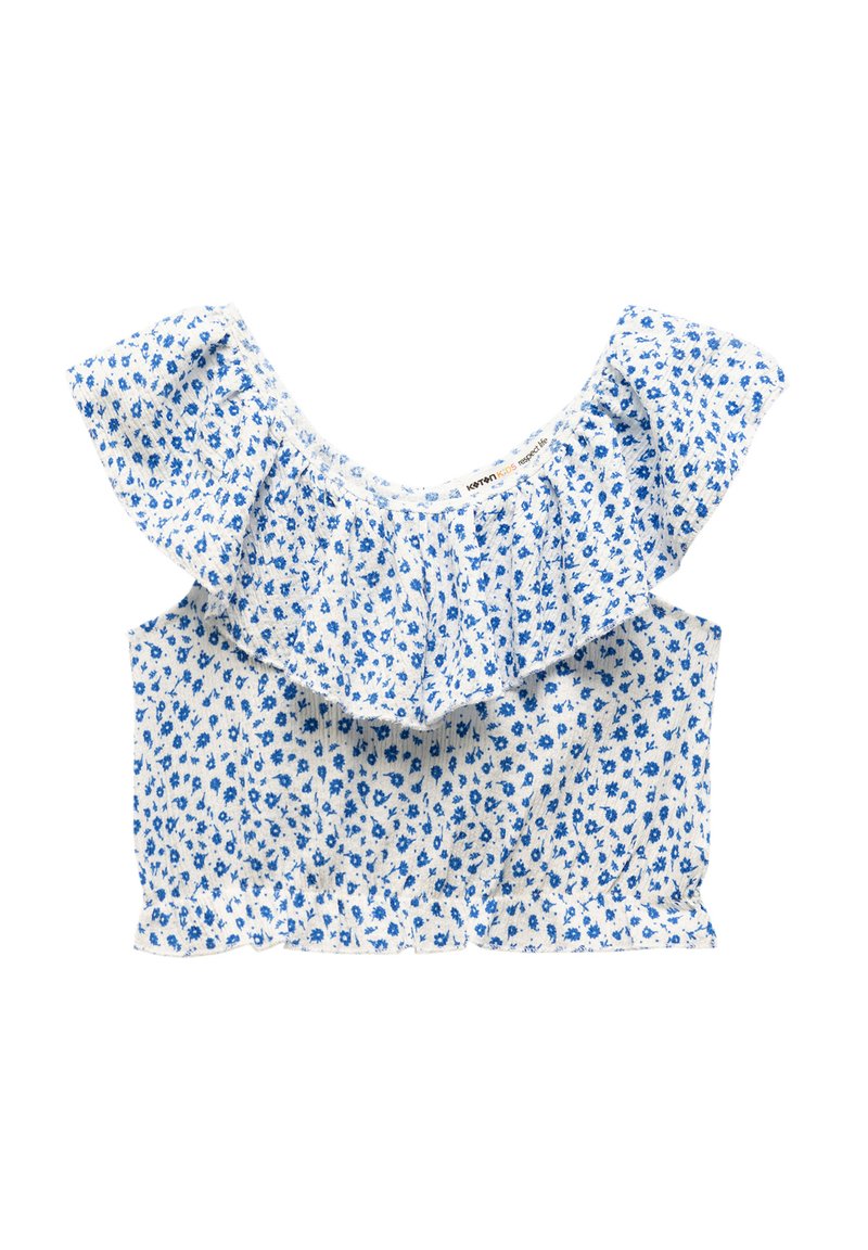 Koton FLORAL CROP - Bluse - blue