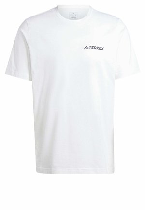 Witte katoenen t-shirt met korte mouwen, met een klein zwart "TERREX" logo op de linker borst. Klassiek design met ronde hals.