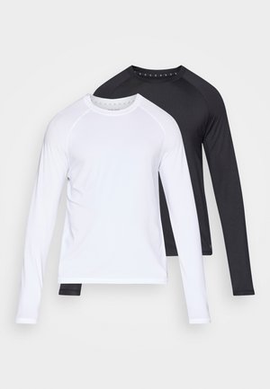 LONG SLEEVE CREW NECK TOP 2 PACK - Langærmet T-shirt - black/white