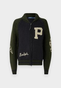 LONG SLEEVE FULL ZIP - Cardigan - black/olive