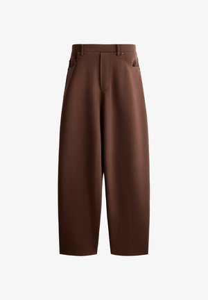 OYSHO, 5-POCKET STRAIGHT-LEG TROUSERS - Nohavice - cocoa