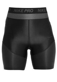 Pantalones cortos de compresión Nike Pro negros con una tela suave y elástica. Cuentan con una cinturilla ancha con la marca Nike Pro y un ajuste ceñido para mayor soporte.