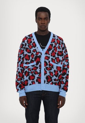 LEOPARD CARDIGAN - Cardigan - red/blue