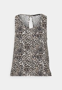 Leopardmönstrad tanktop med rundad halsringning och detalj med nyckelhål i ryggen. Tillverkad av lätt material för en avslappnad passform.