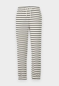 PCCHILLI PANTS STRIPES - Tepláky - cloud dancer/black