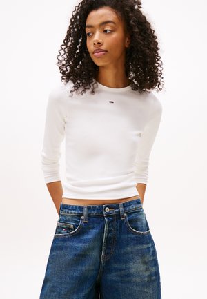 Tommy Jeans, Top s dlhým rukávom - ecru