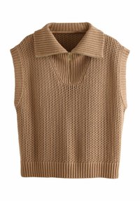 REGULAR FIT FUNNEL NECK - Basic póló - camel