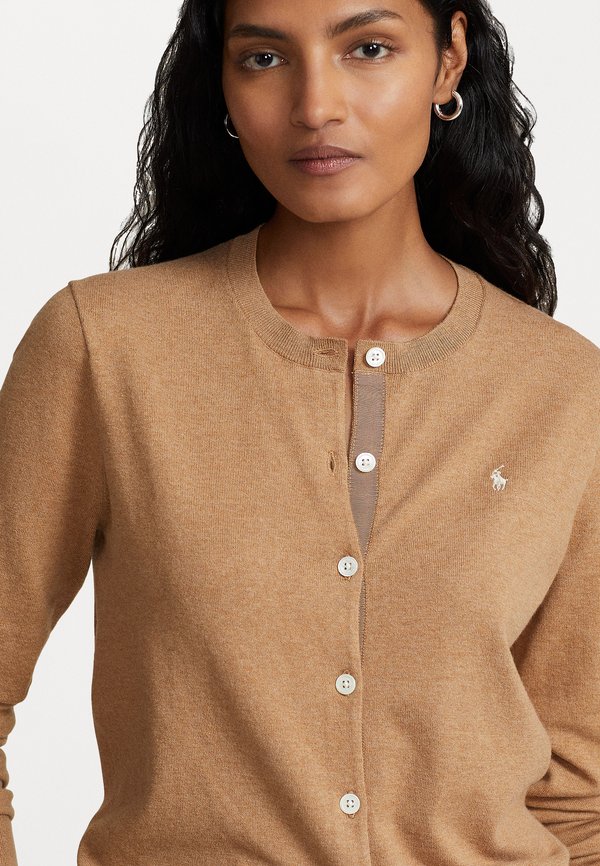 PIMA COTTON LONG SLEEVE CARDIGAN - Cardigan - camel3