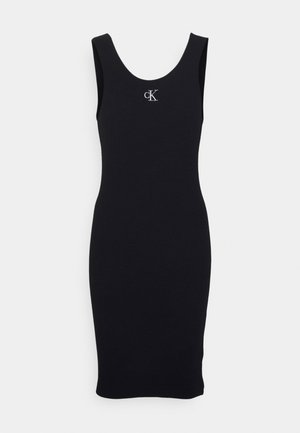 SLUB STRAPPY DRESS - Jersey dress - black