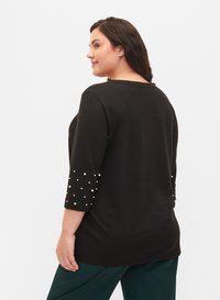 Zizzi WITH BEADS AND 3/4 SLEEVES - Pitkähihainen paita - black