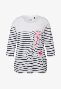 Ulla Popken Maglia con righe di glitter, scollo a V e maniche a 3/4 (60 Ulla Popken Maglia con righe di glitter, scollo a V e maniche a 3/4 (60