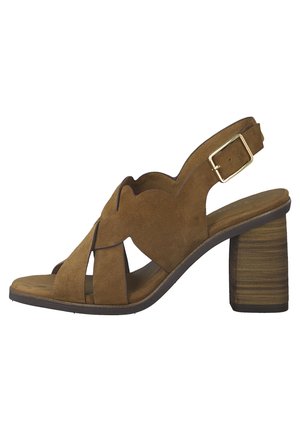 Tamaris High heeled sandals - cognac