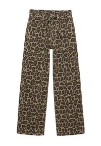 LEOPARD PRINT WITH DRAWSTRING - Džíny Straight Fit - brown