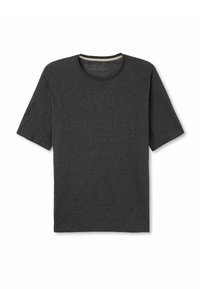 Mørkegrå t-shirt lavet af blødt stof, med rund halsudskæring og korte ærmer. Minimalistisk design med en let struktureret overflade.
