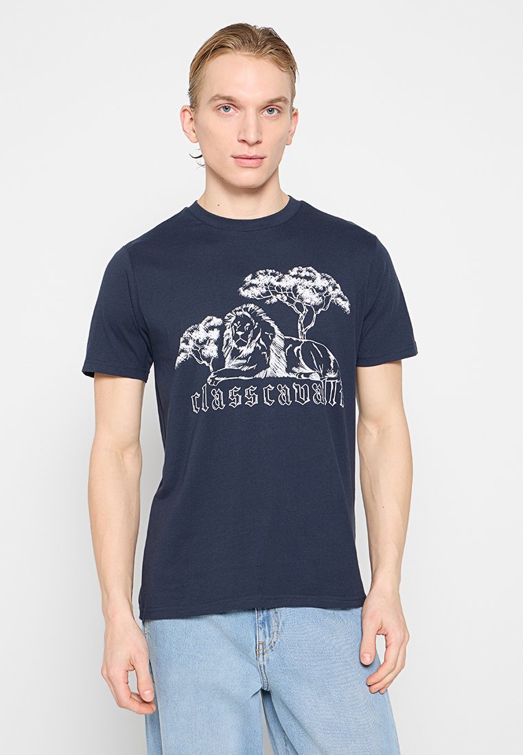 Cavalli Class T-shirt print donkerblauw Cavalli Class T-shirt print donkerblauw