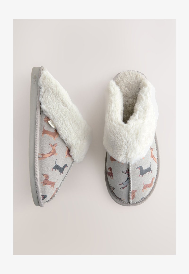 Uniseks pantoffels met sledehond Husky, grijs Uniseks pantoffels met sledehond Husky, grijs