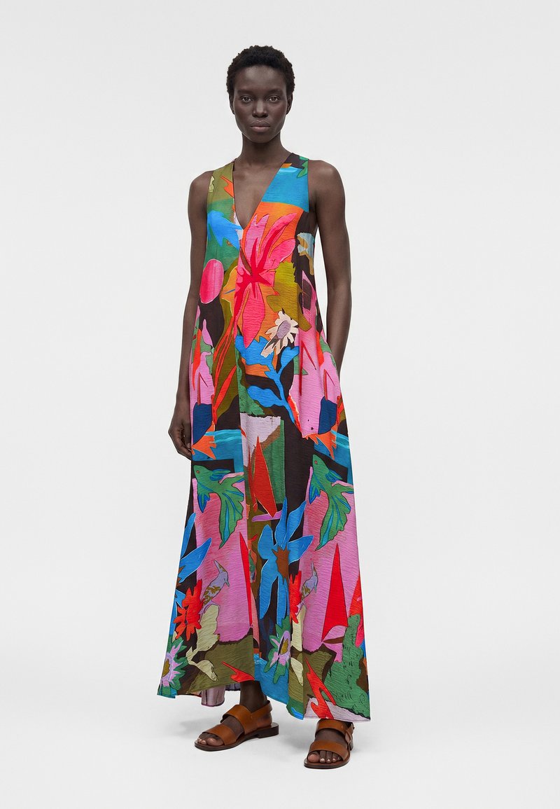 black maxi mermaid dress Adelpha Tulle Hem Fishtail Gown in Black