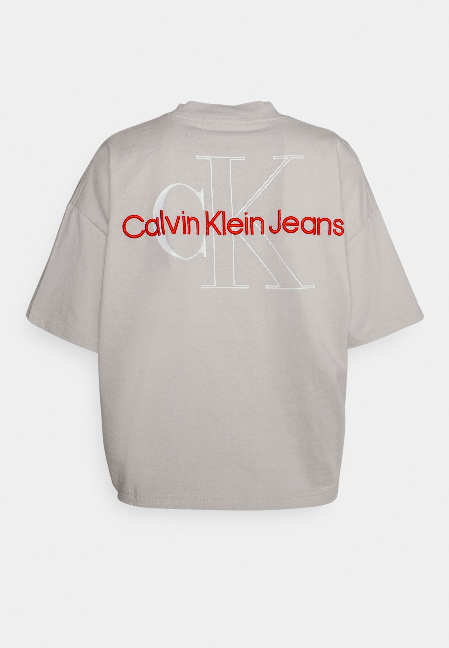 Calvin Klein Jeans TWO TONE MONOGRAM TEE - T-shirt con stampa -  eggshell/beige - Zalando.it