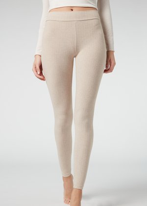 Intimissimi WARM EFFECT ULTRALIGHT - Leggings - mottled beige, beige