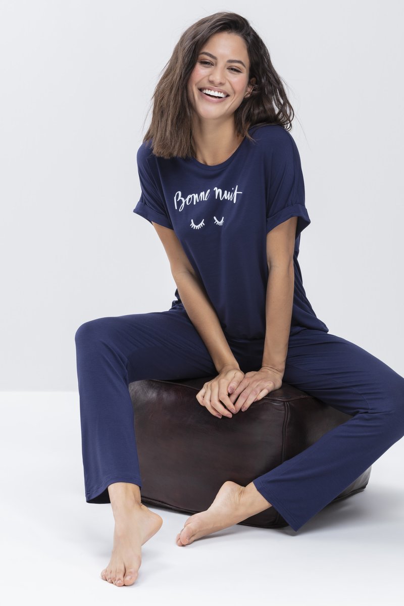 Damen Nachthemden | mey SCHLAFHOSE SERIE SLEEPY & EASY Nachtwäsche Hose true blue/blau - MX32241 Damen Nachthemden | mey SCHLAFHOSE SERIE SLEEPY & EASY Nachtwäsche Hose true blue/blau - MX32241