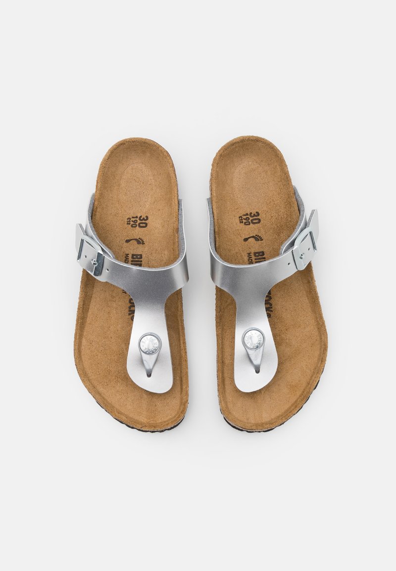 birkenstock silver gizeh sandals