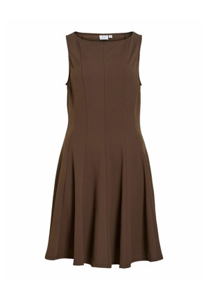 VILA, SHORT DRESS VICLARA SLEEVELESS - Trikotaažkleit - chocolate brown