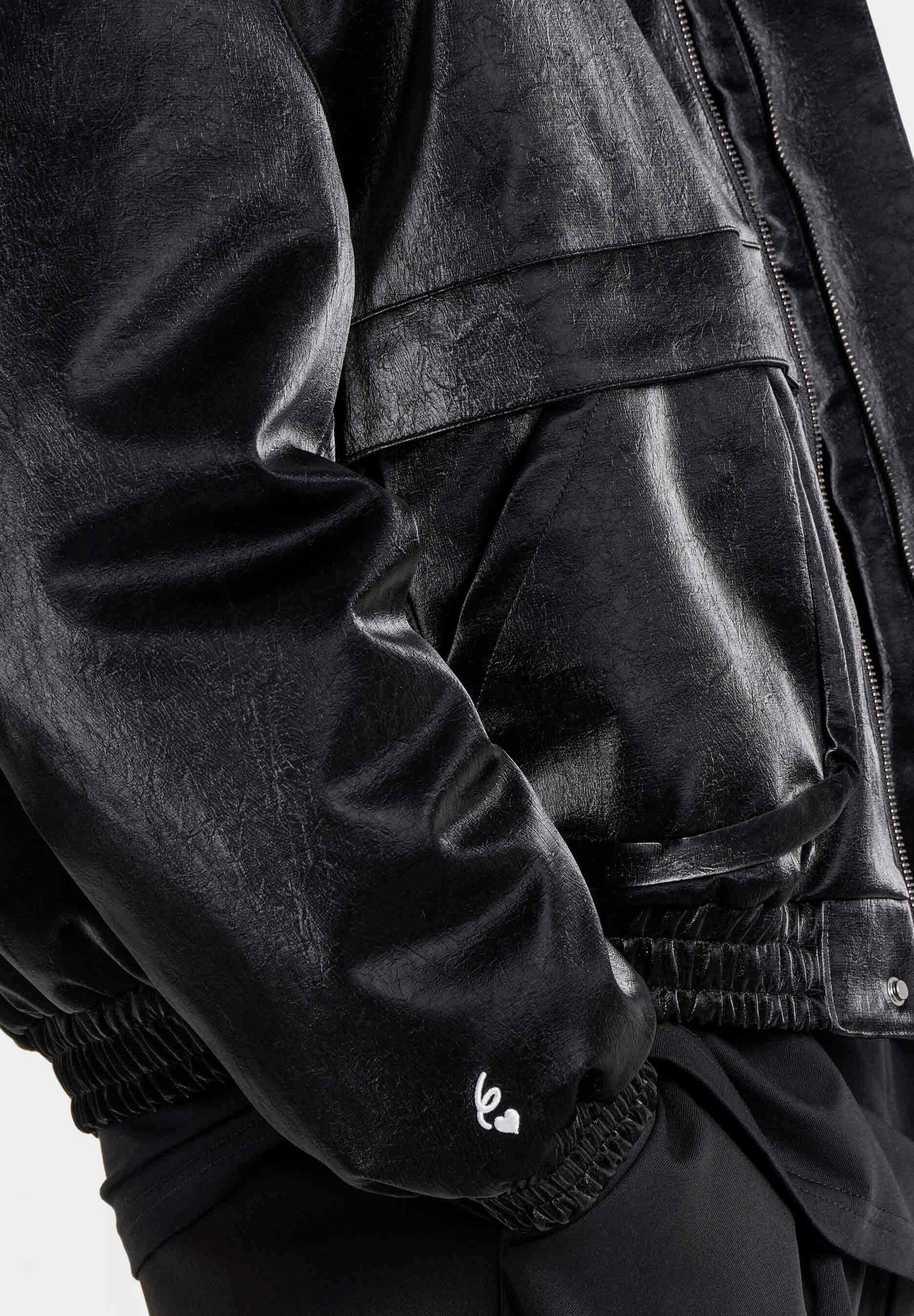 Sixth June PANELLED - Faux leather jacket - black - Zalando