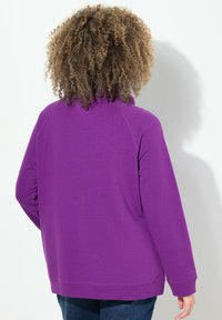 Felpa viola con alto collo, maniche lunghe a raglan e vestibilità rilassata. Tessuto morbido e polsini a costine all'orlo e alle maniche.
