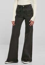 Urban Classics VINTAGE - Flared Jeans - black washed/black - Zalando