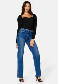 Bubbleroom STRUCTURE LONG SLEEVE TOP - Maglietta a manica lunga - black