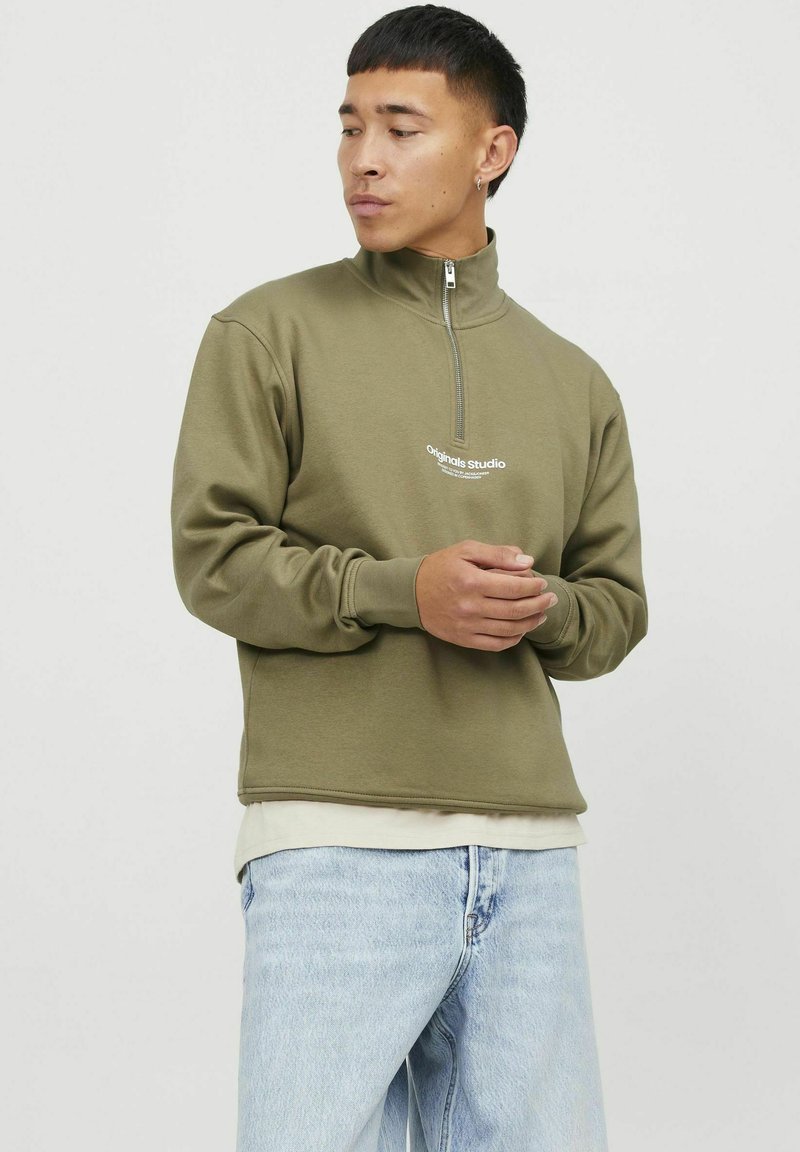 Jack & Jones JORVESTERBRO QUARTER ZIP - Felpa - aloe