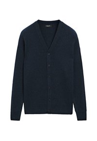 BUTTONED V-NECK WITH LONG SLEEVE - Vest - dark blue