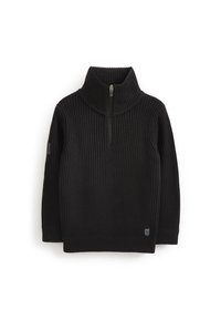 Next - UTILITY ZIP NECK - Pulóver - black Miniatűr kép 1