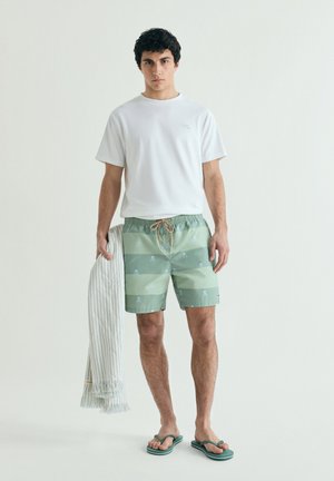 Scalpers, SCALPERS SKULL STRIPES SWIMSUIT - Zwemshorts - khaki stripes