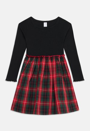GAP, PLAID PARTY DRESS - Robe de jour - black/red