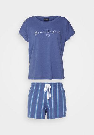 LASCANA, STRIPES SHORTY - Pyjamas - blue