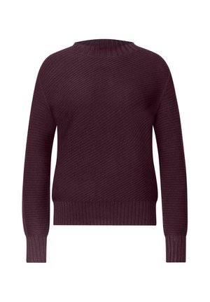 Street One, LONG-SLEEVE TURTLE NECK SWEATER WITH STRUCTURED DETAIL - Pullover - berry plum