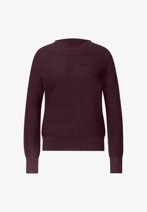 Street One, LONG-SLEEVE TURTLE NECK SWEATER WITH STRUCTURED DETAIL - Pullover - berry plum