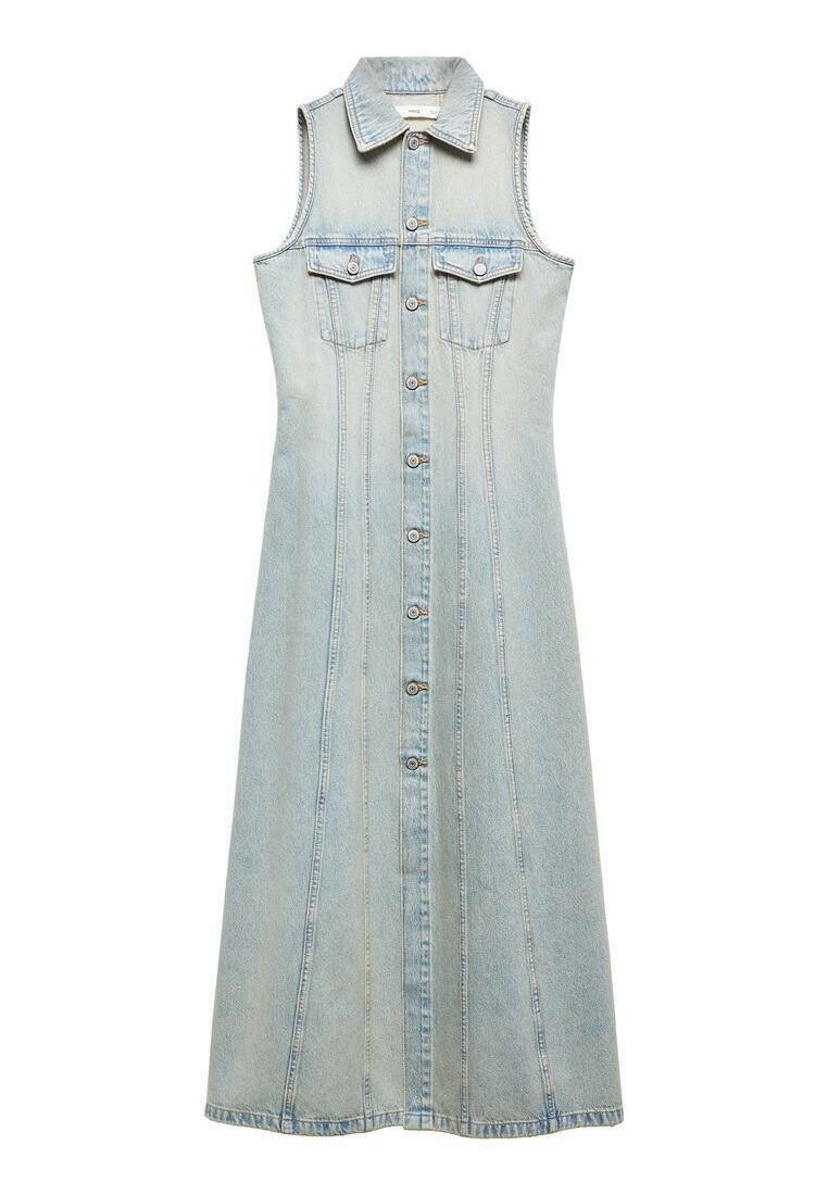 knee length dresses for ladies Indigo Linen Sleeveless Maxi Dress in Arizona