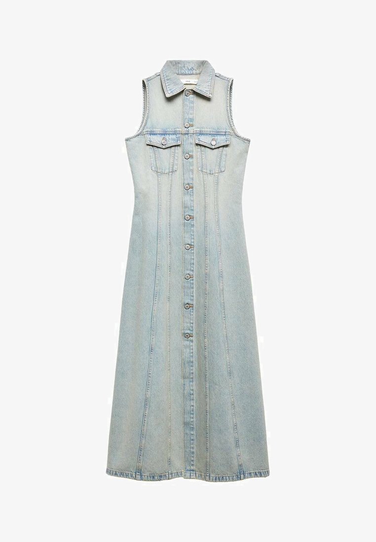 mango denim maxi dress mango denim maxi dress Pansy Scoop Neck Flounce Hem Maxi Dress Denim