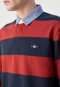 GANT STRIPE HEAVY RUGGER - Pikkade varrukatega topp - iron red
