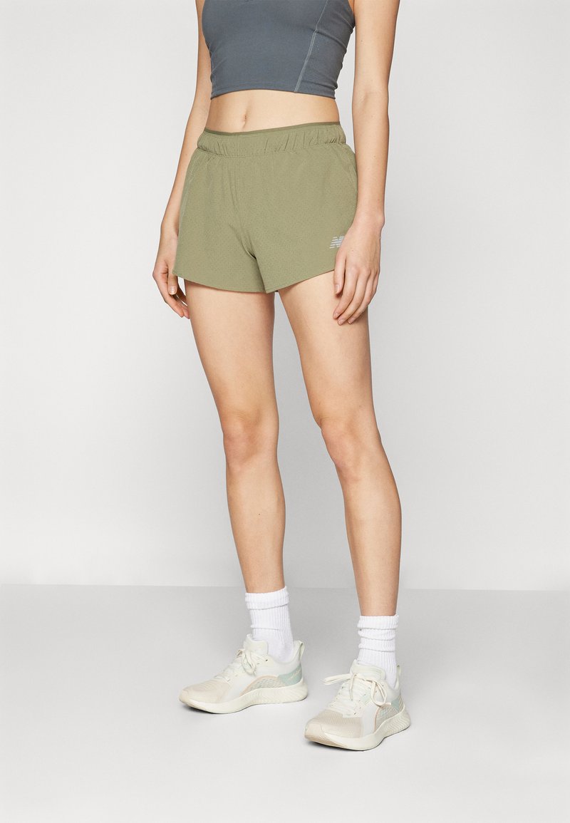 New Balance SHORT - Träningsshorts - dark olivine
