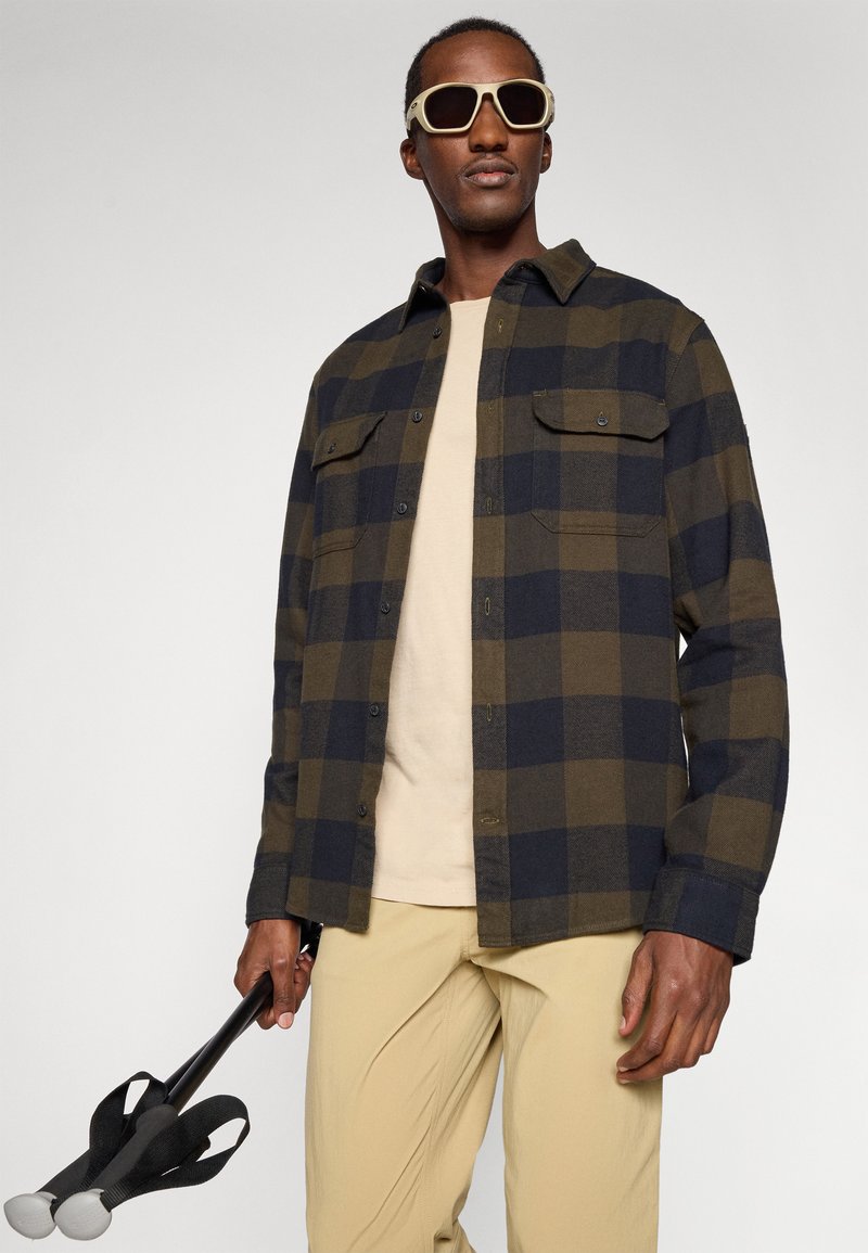 Chemise Homme North River – Flanelle à Carreaux – Manches Longues – Taille L – Gris/rouge/vert