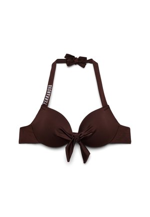 Terranova, REGGISENO BIKINI PUSH-UP CON FIOCCO E LOGO - Bikini pezzo sopra - cacao