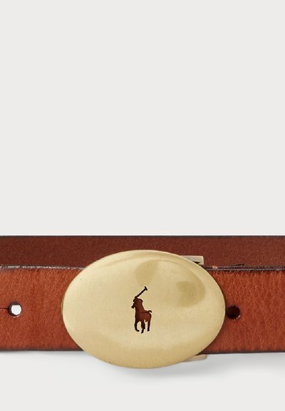 Polo Ralph Lauren POLO ID OVAL-BUCKLE VACHETTA BELT
 - Poslovni pas - cuoio