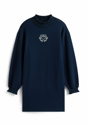 RUFFLE NECK - Hverdagskjole - dark night navy